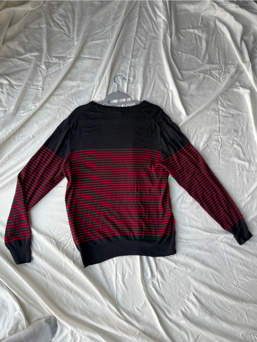 J. Crew Men's Red & Black Striped Long-Sleeve Crew Neck Underwear Top